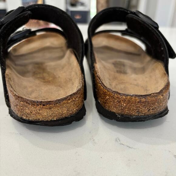 Birkenstock Arizona black classic 2 strap sandals sz 37 buckle boho casual comfy - Picture 7 of 11